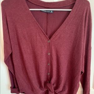 NWOT Abercrombie & Fitch Maroon Cardigan
